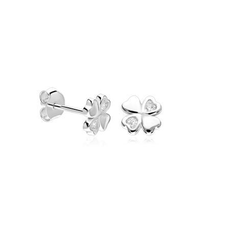 Pendientes Plata ley y circonitas "Mi suerte"