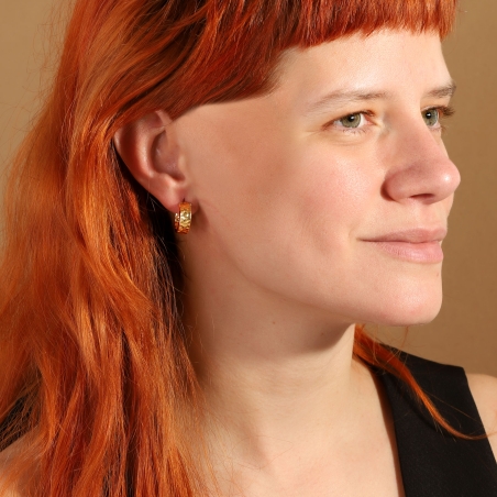 Aros Plata Baño Oro 18k 15mm "Clapés"