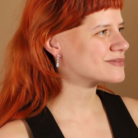 Pendientes Plata primera ley y circonitas "Daphne"