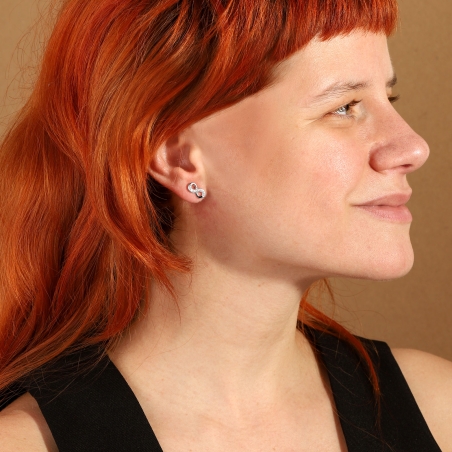 Pendientes Plata ley y circonitas "Mi infinito"