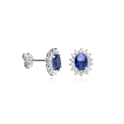 Pendientes Oro 18k, zafiros y diamantes 0.50cts "Dree"