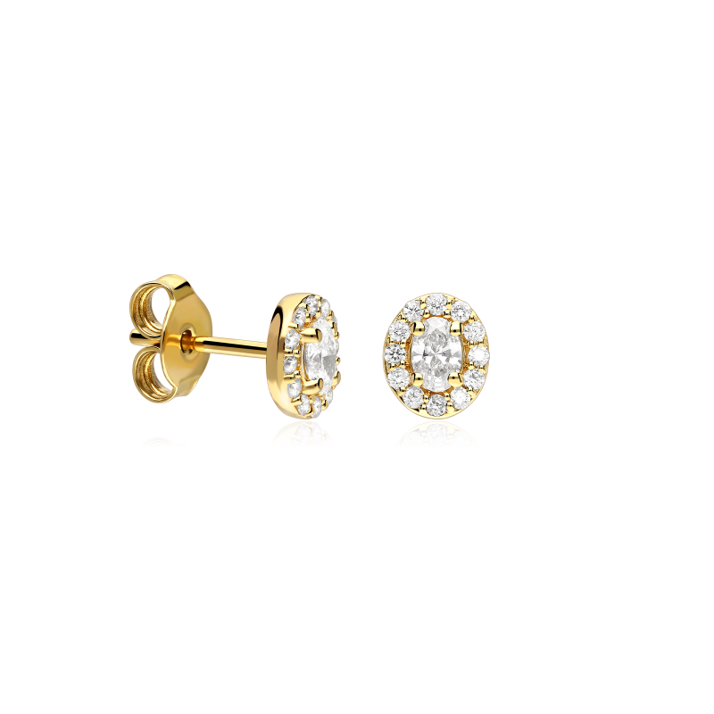 Pendientes Oro 18k y diamantes 0.40cts "Ovalus"