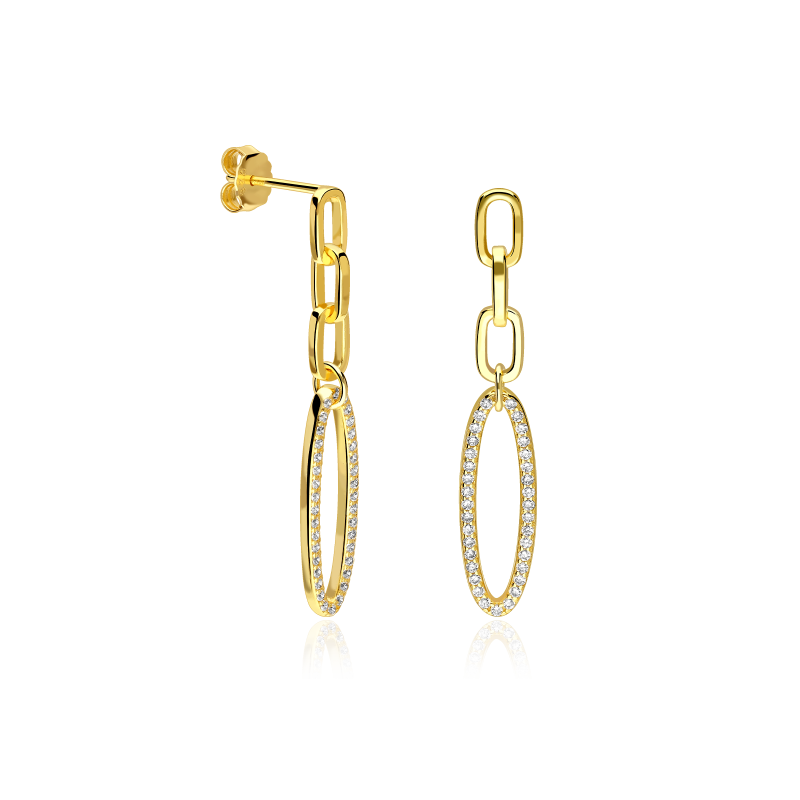 Pendientes Plata primera ley y circonitas "Raisu"