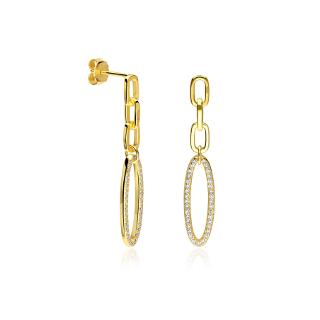 Pendientes Plata primera ley y circonitas "Raisu"