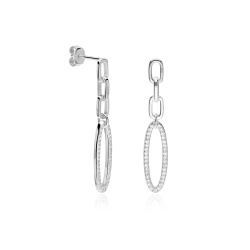 Pendientes Plata primera ley y circonitas "Raisu"