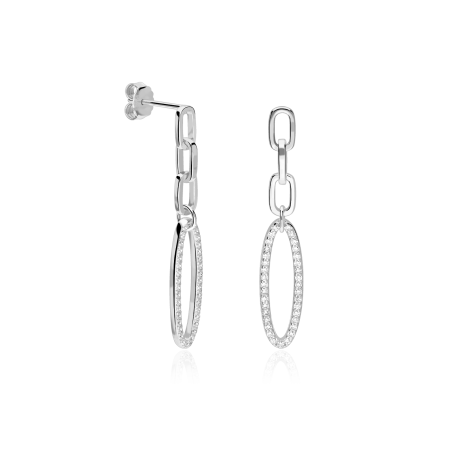 Pendientes Plata primera ley y circonitas "Raisu"