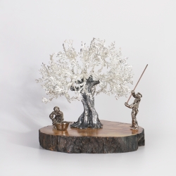 Árbol centenario 21x23cm "Olivo, cesta y vara"