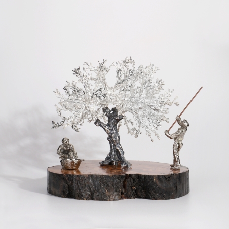 Árbol centenario 17x21cm "Olivo, cesta y vara"