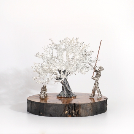 Árbol centenario 17x18cm "Olivo, cesta y vara"