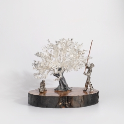 Árbol centenario 15x16cm "Olivo, cesta y vara"