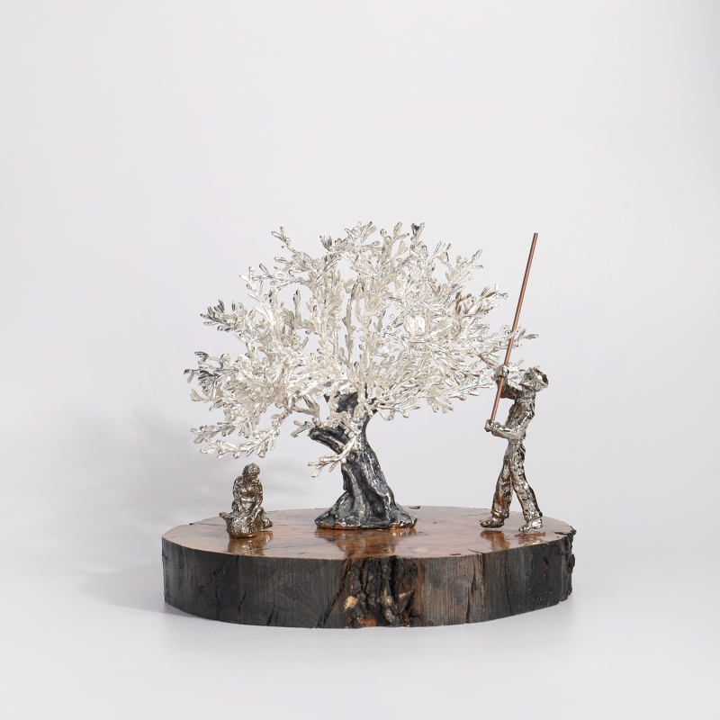 Árbol centenario 15x16cm "Olivo, cesta y vara"