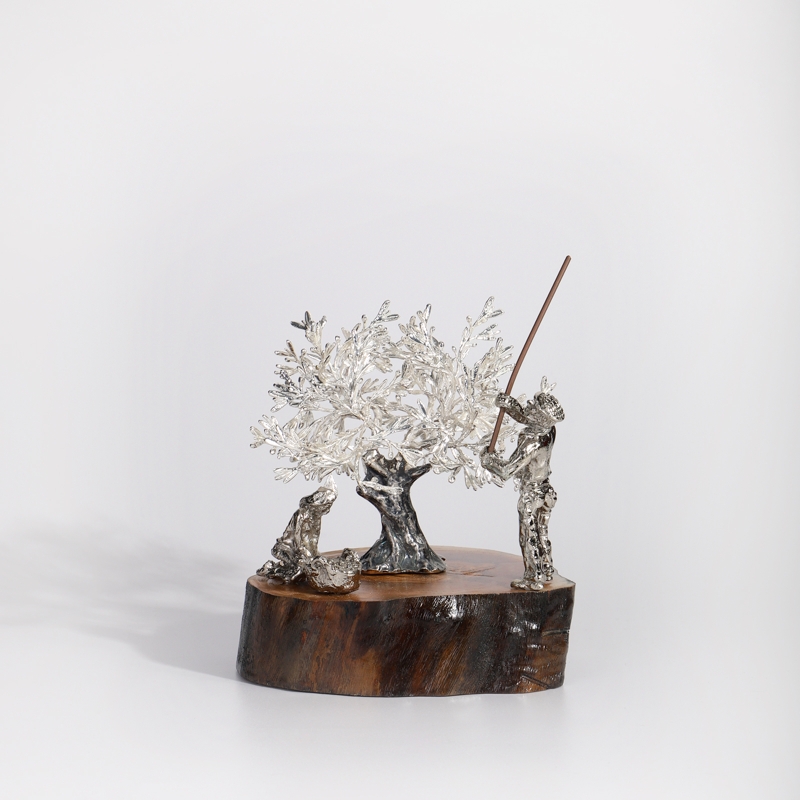 Árbol centenario 9x12cm "Olivo, cesta y vara"