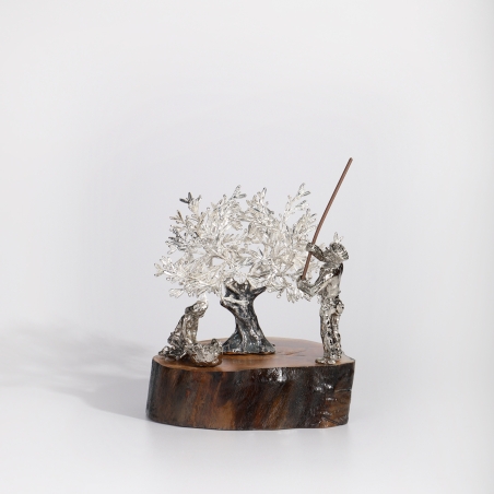 Árbol centenario 9x12cm "Olivo, cesta y vara"