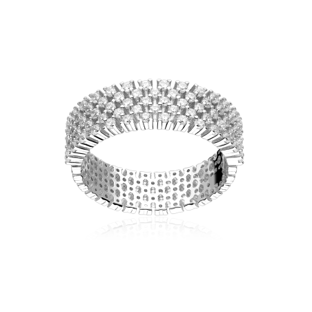 Anillo Plata primera ley y circonitas "Sora"