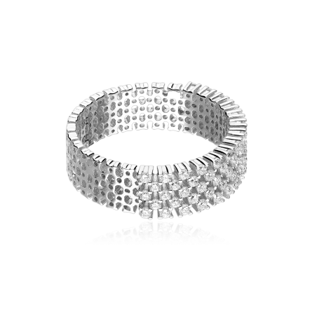 Anillo Plata primera ley y circonitas "Sora"