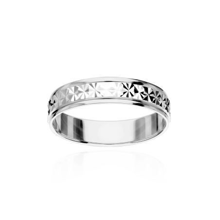 Alianza plata primera ley 4mm Silver classic "Nieve"