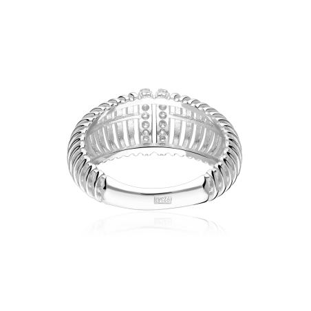 Anillo Plata primera ley y circonitas "Ren"