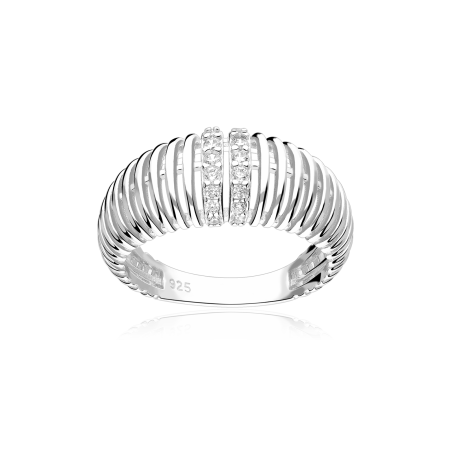 Anillo Plata primera ley y circonitas "Ren"