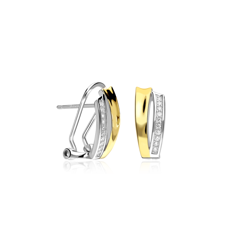 Pendientes Plata primera ley y circonitas "Picass"