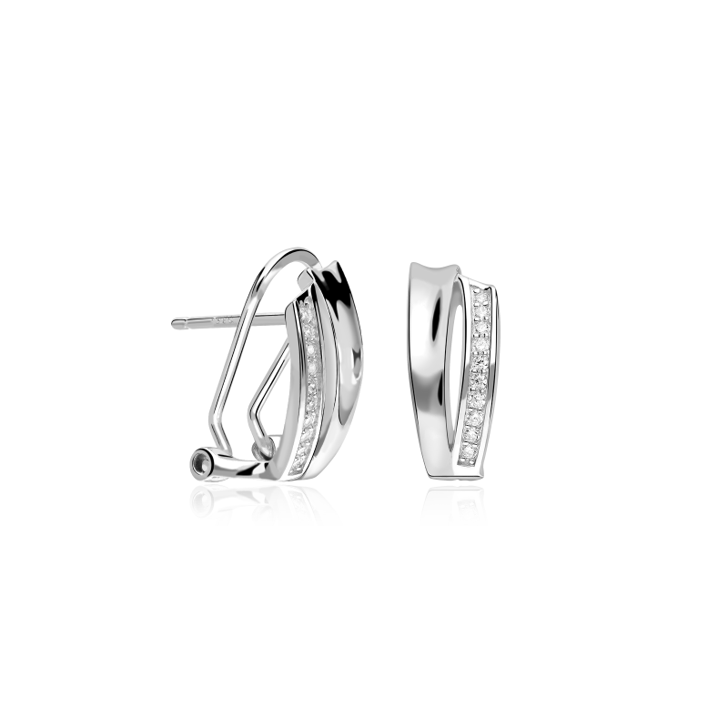 Pendientes Plata primera ley y circonitas "Picass"