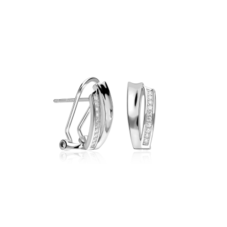 Pendientes Plata primera ley y circonitas "Picass"