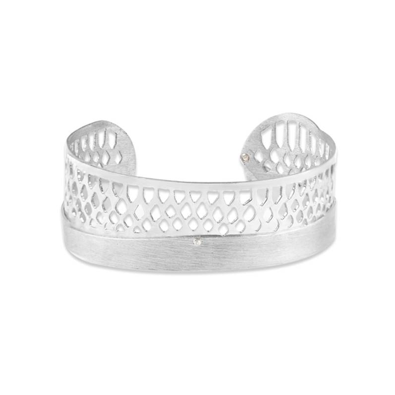 Brazalete Stark calado plata de ley