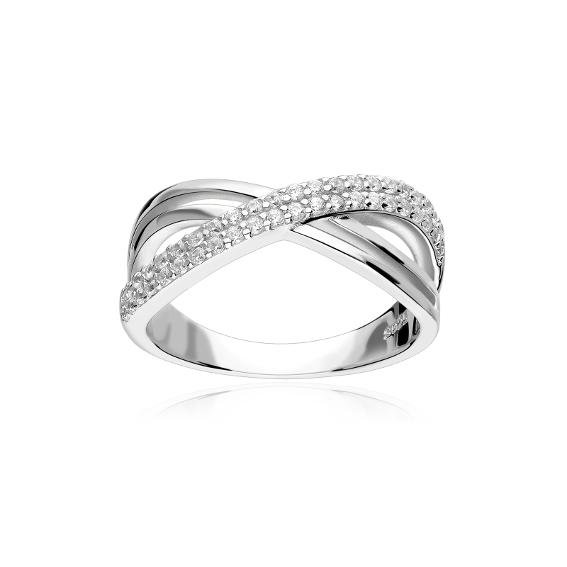 Anillo Plata primera ley y circonitas "Haru"