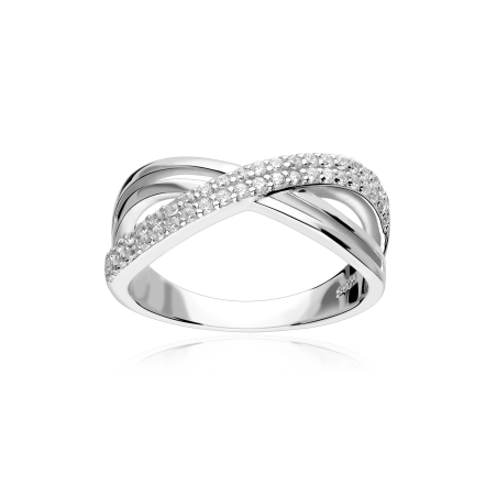 Anillo Plata primera ley y circonitas "Haru"