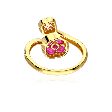 Anillo Oro 18k, rubíes y diamantes 0.287cts "Vann"
