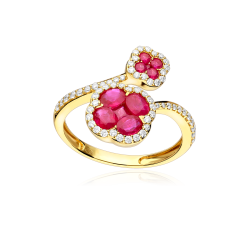 Anillo Oro 18k, rubíes y diamantes 0.287cts "Vann"