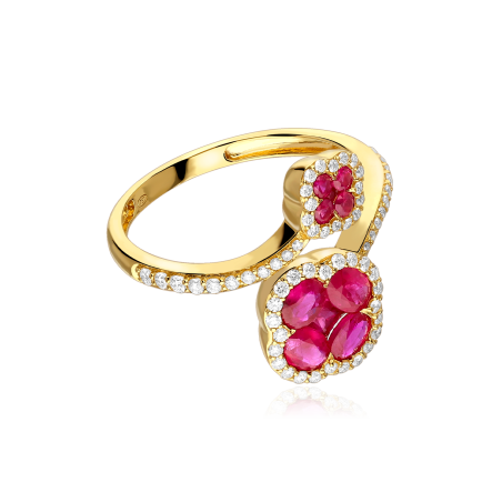 Anillo Oro 18k, rubíes y diamantes 0.287cts "Vann"