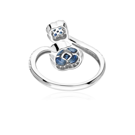 Anillo Oro 18k, zafiros y diamantes 0.287cts "Vann"