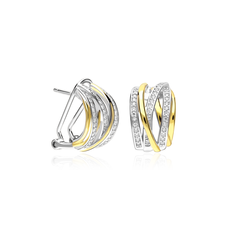 Pendientes Plata primera ley y circonitas "Damiane"