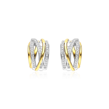 Pendientes Plata primera ley y circonitas "Damiane"