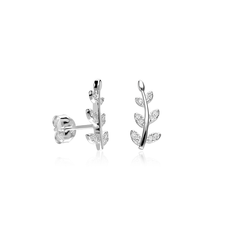 Pendientes Plata primera ley y circonitas "Alamy"