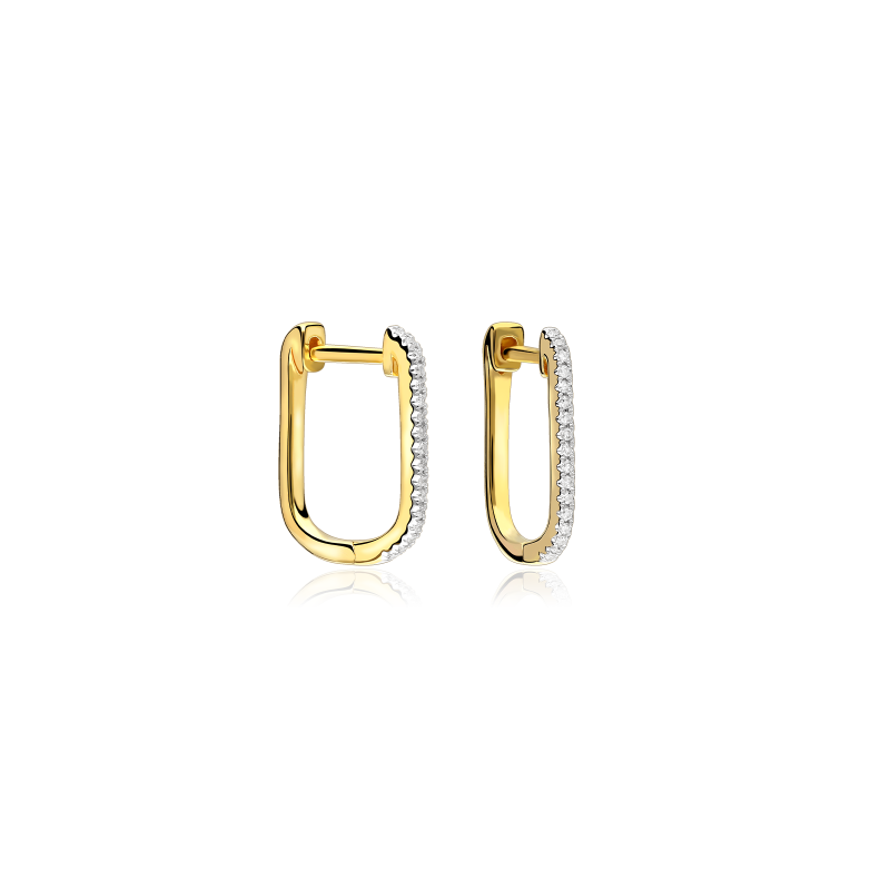 Pendientes Oro 18k y diamantes 0.10cts "Noala"
