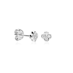 Pendientes Plata ley y circonitas "Mi flor"