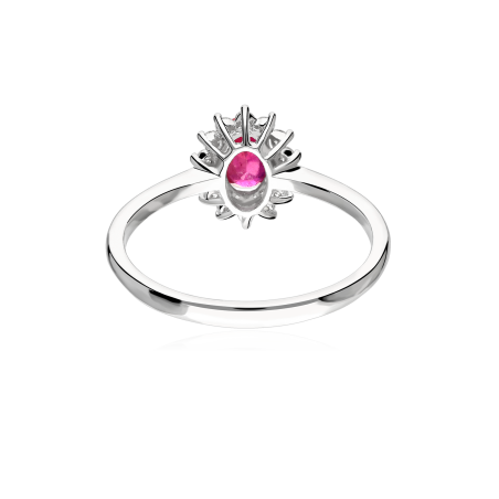 Anillo Oro 18k, rubí y diamantes 0.15cts "Dree"