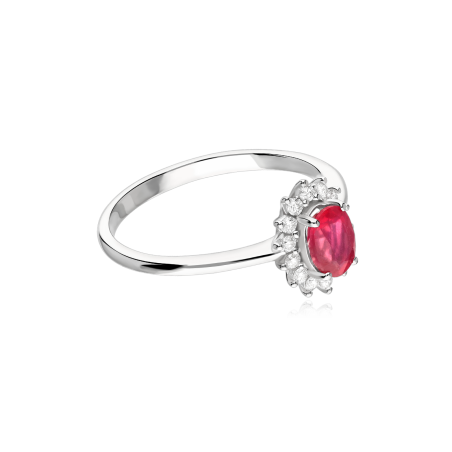 Anillo Oro 18k, rubí y diamantes 0.15cts "Dree"