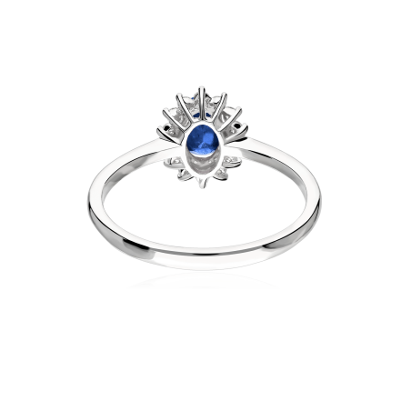 Anillo Oro 18k, zafiro y diamantes 0.15cts "Dree"