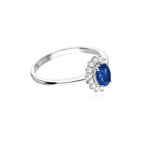 Anillo Oro 18k, zafiro y diamantes 0.15cts "Dree"