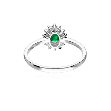 Anillo Oro 18k, esmeralda y diamantes 0.15cts "Dree"