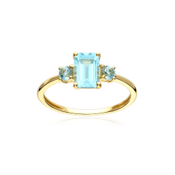 Anillo Oro 18k y topacios  Ed  n 