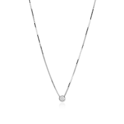 Gargantilla Plata primera ley y circonita "Baiser"