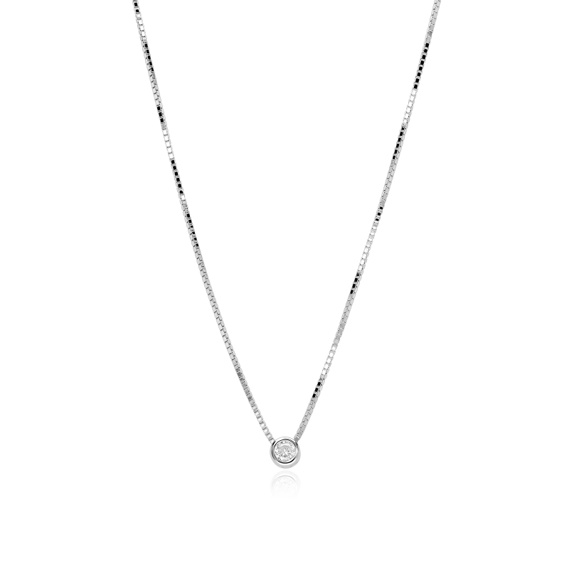 Gargantilla Plata primera ley y circonita "Baiser"