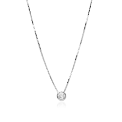 Gargantilla Plata primera ley y circonita 6mm "Baiser"