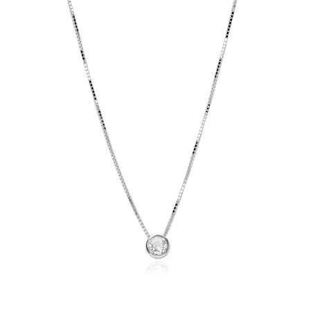 Gargantilla Plata primera ley y circonita "Baiser"