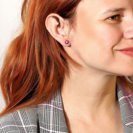 Pendientes Plata primera ley y circonitas "Loto"