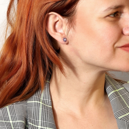 Pendientes Plata primera ley y circonitas "Loto"