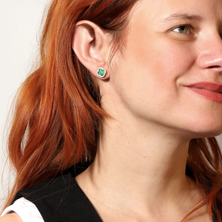 Pendientes Oro 18k esmeraldas y diamantes 0.25cts "Vann"